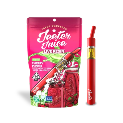 Cherry Punch Jeeter Live Rosin solventless cannabis concentrate crafted from fresh frozen flower, delivering sweet cherry terpene notes, high potency, and smooth clean vapor.