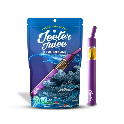 Divine Storm Jeeter Live Rosin solventless cannabis concentrate crafted from fresh frozen flower, featuring a rich terpene profile, high potency, and smooth flavorful vapor.