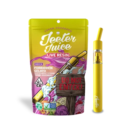 Forbidden Gelato Jeeter Live Rosin solventless cannabis concentrate crafted from fresh frozen flower, delivering sweet dessert-like terpene notes, high potency, and smooth clean vapor.