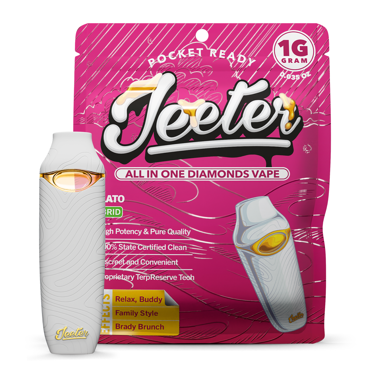 Gelato Live Resin Vape by Jeeter β Premium Dessert Cannabis Vape Cartridge Gelato live resin vape by Jeeter crafted with high-quality cannabis extract, delivering potent effects, sweet creamy dessert-like terpene flavor, and a smooth, flavorful vaping experience.