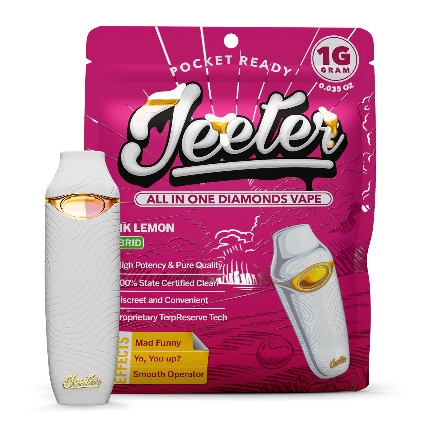 Pink Lemon, Jeeter Vape, Live Resin Vape, Cannabis Vape Cartridge, Citrus Cannabis Strain, Hybrid Cannabis Strain, Terpene Rich Vape, High Potency Vape, Premium Cannabis Vape. Pink Lemon live resin vape by Jeeter crafted with high-quality cannabis extract, delivering potent effects, sweet citrus lemon terpene flavor, and a smooth, flavorful vaping experience.