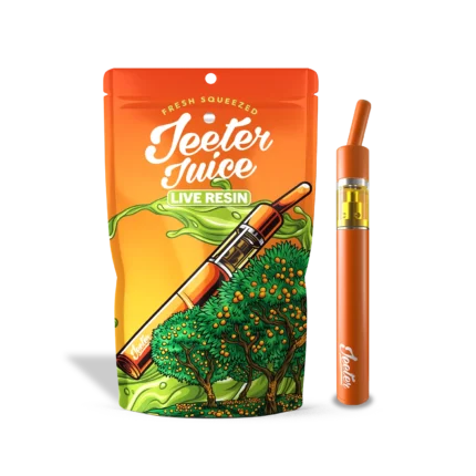 Sour Tangie Jeeter Live Rosin solventless cannabis concentrate made from fresh frozen flower, delivering bright citrus terpene notes, high potency, and smooth flavorful vapor.