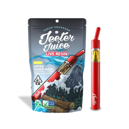 Super Silver Haze Jeeter Live Rosin solventless cannabis concentrate crafted from fresh frozen flower, delivering bright citrus and earthy terpene notes, high potency, and smooth clean vapor.